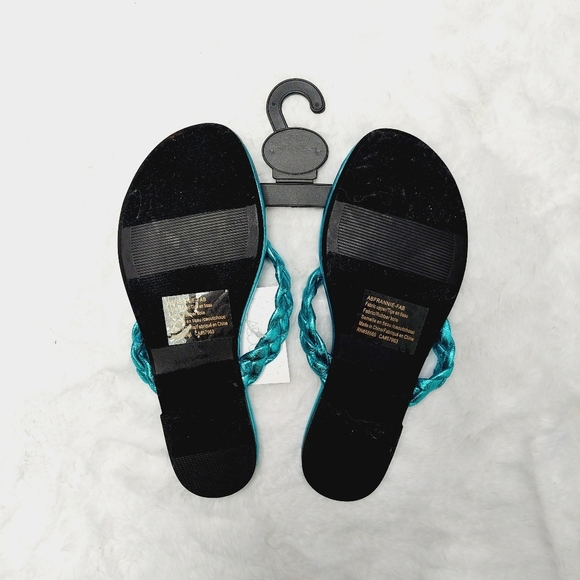 NEW Bundle of 2 Abound Frannie Blue/White Metallic Braided Sandals S163 - Picture 6 of 8
